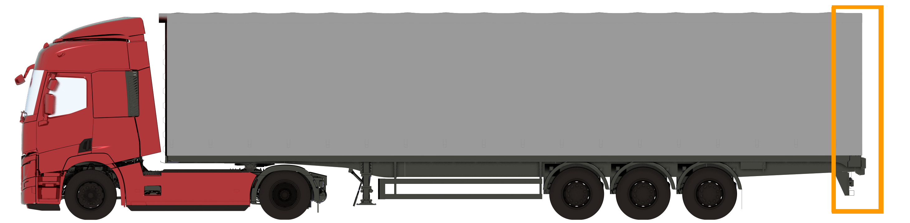 illustration d'un camion avec remorque parallélépipédique